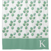 Geborduurde Eucalyptus Douchemant Douchegordijn (Voorkant)