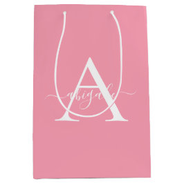 Geborduurde Flamingo Roze | Minimalistische Elegan Medium Cadeauzakje