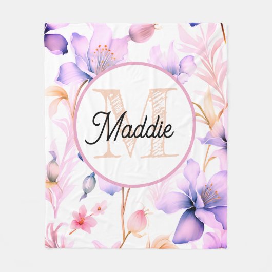 Geborduurde fleece deken florl (Voorkant)