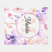 Geborduurde fleece deken florl (Voorkant (Horizontaal))