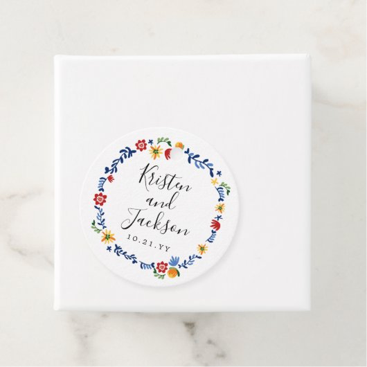 Geborduurde Florals Bruiloft Bedankjes Labels (In situ)