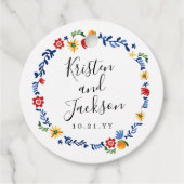 Geborduurde Florals Bruiloft Bedankjes Labels (Voorkant)