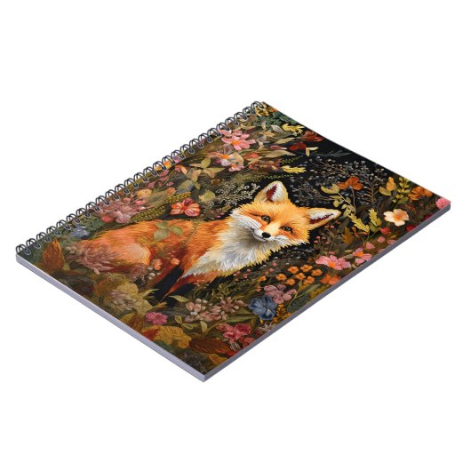 Geborduurde Fox Notitieboek & Journal (Linkerzijde)