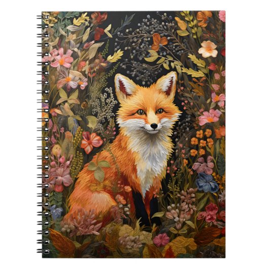 Geborduurde Fox Notitieboek & Journal (Voorkant)