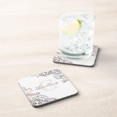 Geborduurde gedroogde bloemen harde plastic onderz bier onderzetter (Rechterzijde)