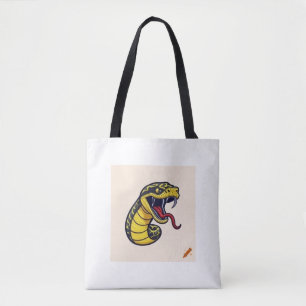 Geborduurde Geel & Zwart Mamba Slang: Fierce De Tote Bag