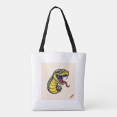 Geborduurde Geel & Zwart Mamba Slang: Fierce De Tote Bag (Achterkant)