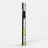 Geborduurde gele en grijze bloem Case-Mate iPhone case (Achterkant/rechts)
