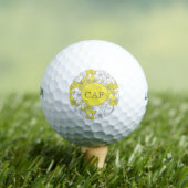 Geborduurde gele en grijze bloemen golfballen (Insitu Shirt)