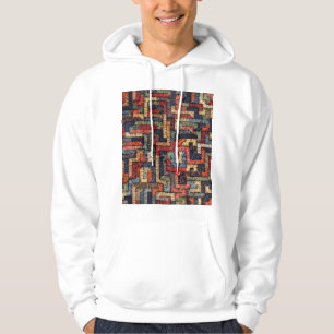 Geborduurde geometrische, etnische textuur hoodie