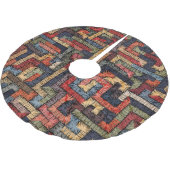 Geborduurde geometrische, etnische textuur kerstboom rok (Gekanteld)