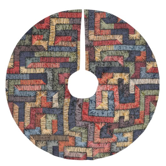 Geborduurde geometrische, etnische textuur kerstboom rok (Voorkant)