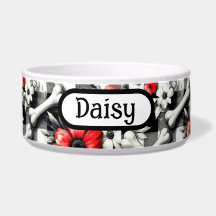 Geborduurde Gingham Plaid Zwart Wit Rood Bloem