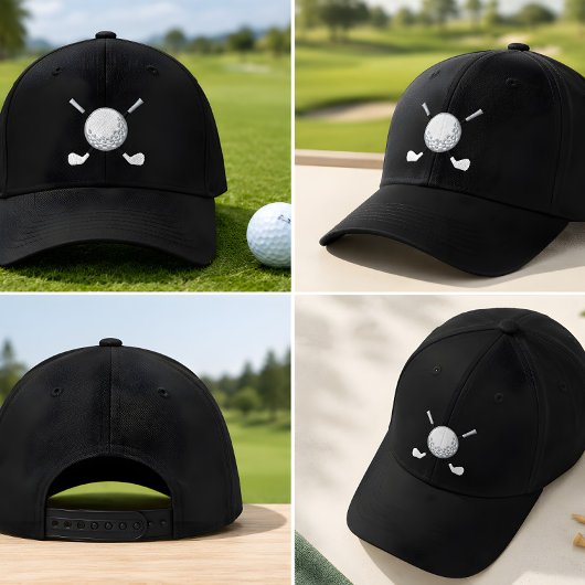Geborduurde Golfbal & Clubs Muts Golf Liefde Pet