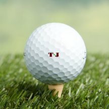 Geborduurde Golfballen met Bruin en Groen Monogram