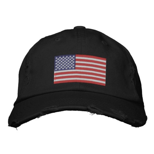 Geborduurde Hoed Amerikaanse Vlag Pet (Voorkant)