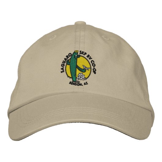 Geborduurde Hoed - Khaki Pet (Voorkant)