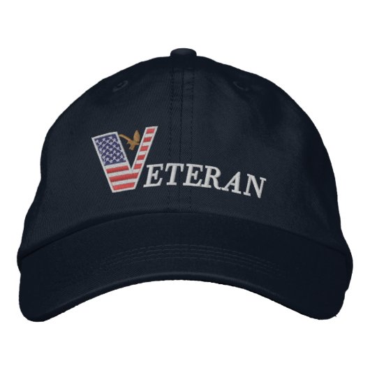 Geborduurde Hoed Veteraan Pet (Voorkant)