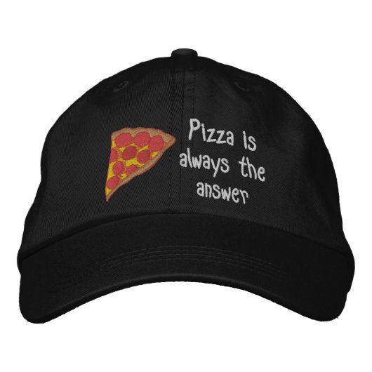 Geborduurde Hoed voor Pizza Liefhebbers Pet (Voorkant)