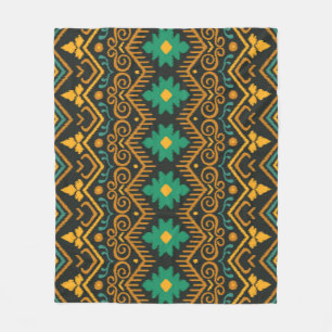 Geborduurde Ikat stof etnisch ontwerp Fleece Deken