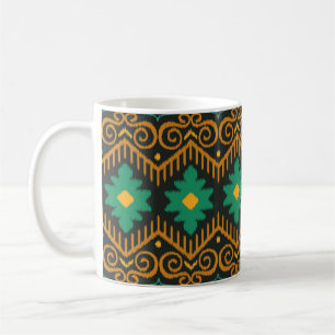 Geborduurde Ikat stof etnisch ontwerp Koffiemok