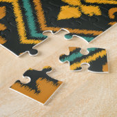 Geborduurde Ikat stof etnisch ontwerp Legpuzzel (Zijkant)
