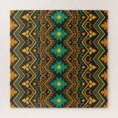 Geborduurde Ikat stof etnisch ontwerp Legpuzzel (Horizontaal)