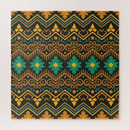 Geborduurde Ikat stof etnisch ontwerp Legpuzzel (Verticaal)