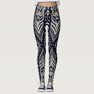 Geborduurde Ikat stof: etnische elegantie. Leggings