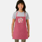 Geborduurde Initiaal Aquarel Roze Koraal Bloemmoti Schort (Insitu)