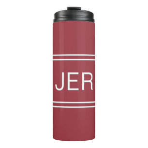 Geborduurde Initialen Dieprode Reisdrankaccessoire Thermosbeker
