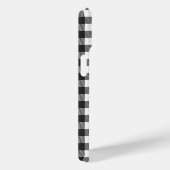 Geborduurde Initialen Zwart Wit Buffalo Plaid Case-Mate iPhone Case (Achterkant / Rechts)