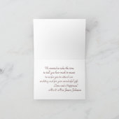 Geborduurde Ivoren Satijnen Trouw Bedankkaart (Binnen)