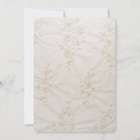 Geborduurde kant bruiloft dank u kaart (Achterkant)