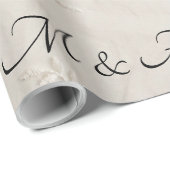 Geborduurde kant bruiloft Initialen inpakpapier (Rol Hoek)