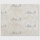 Geborduurde kant bruiloft Initialen inpakpapier (Vlak)