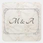 Geborduurde kant bruiloft plein Sticker (Voorkant)