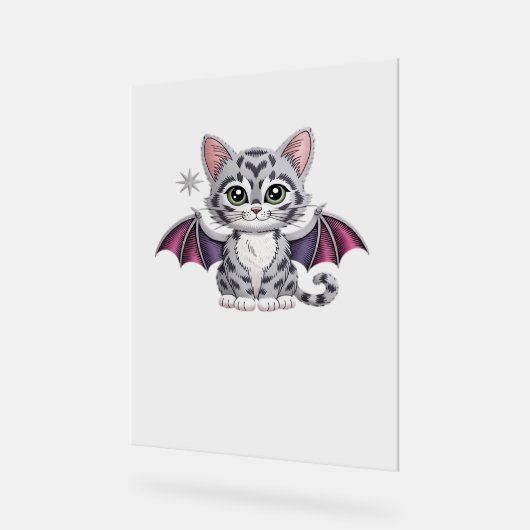 geborduurde kattenbat Classic T-Shirt Acryl Bord (Hoek)