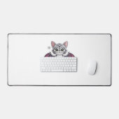 geborduurde kattenbat Classic T-Shirt Bureaumat (Keyboard & Muis)