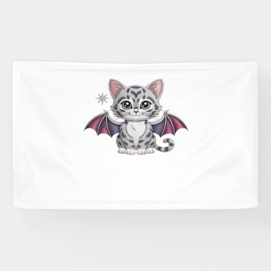 geborduurde kattenbat Classic T-Shirt Spandoek (Horizontaal)