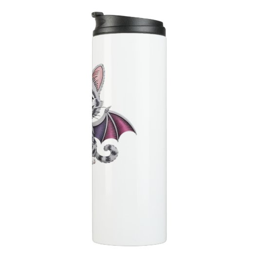 geborduurde kattenbat Classic T-Shirt Thermosbeker (Geroteerd rechts)