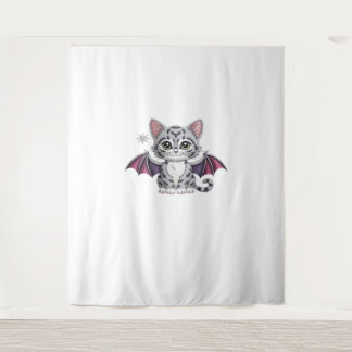 geborduurde kattenbat Classic T-Shirt Wandkleed