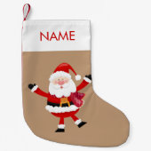 Geborduurde kerstkous met aangepaste naam kleine kerstsok (Voorkant)