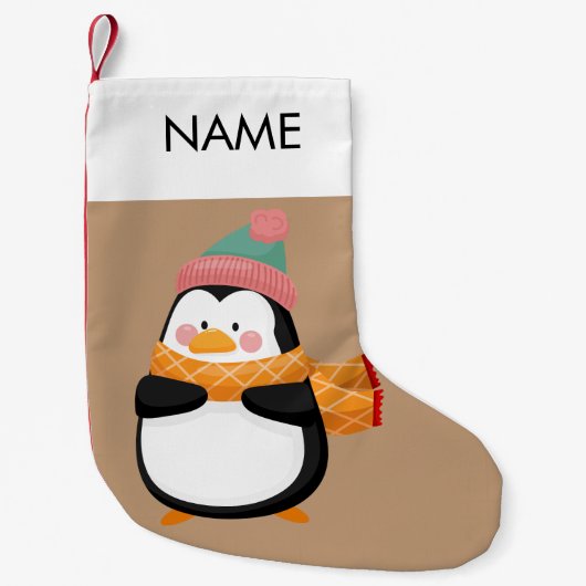 Geborduurde kerstkous met aangepaste naam kleine kerstsok (Voorkant)