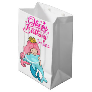 Geborduurde Kleine Zeemeermin Met Dolfijn Medium Cadeauzakje
