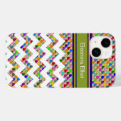 Geborduurde kleur harten & chevron Case-Mate iPhone case (Achterkant (horizontaal))