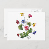 Geborduurde kleurrijke houten zuring briefkaart (Voorkant / Achterkant)