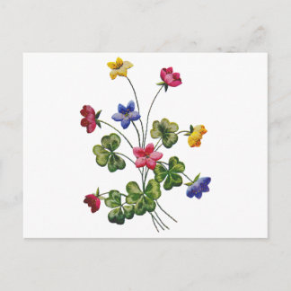 Geborduurde kleurrijke houten zuring briefkaart
