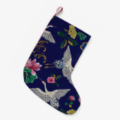 Geborduurde kranen en bloemen,  naadloos p kleine kerstsok (Voorkant (Hangend))