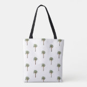 Geborduurde Kust Chic Palmboom Tote Bag (Achterkant)